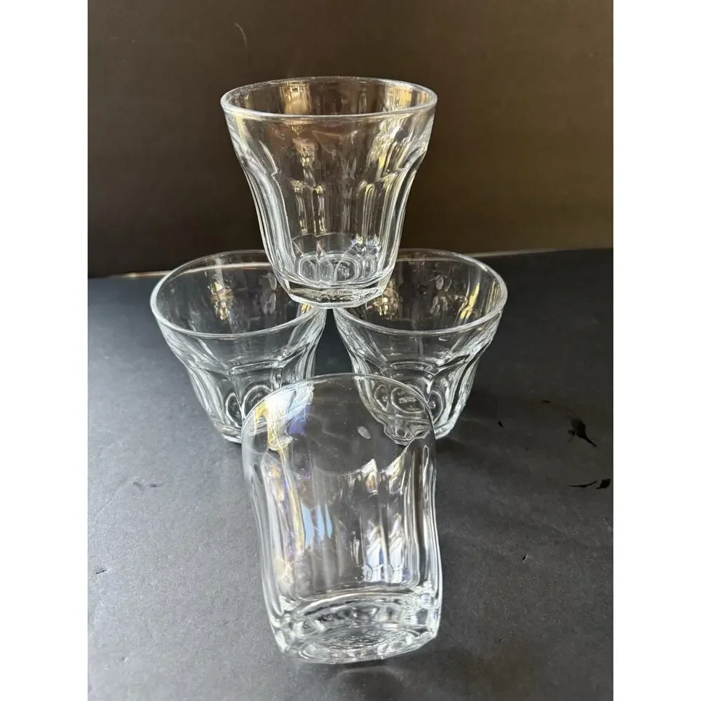 Vintage Palacks Rock Tumbler Glasses Set (4) Clear Barware Cocktail MCM Turkey